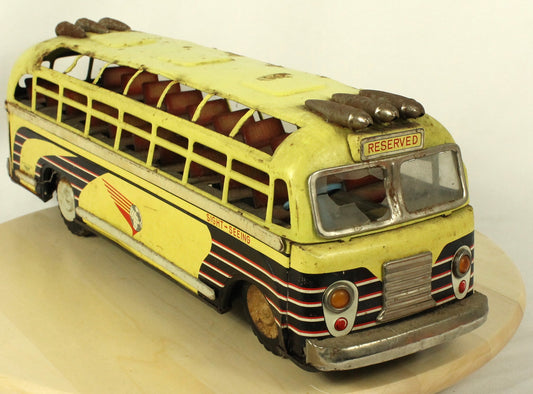 Vintage Tin Sight-Seeing Tour Bus Toy