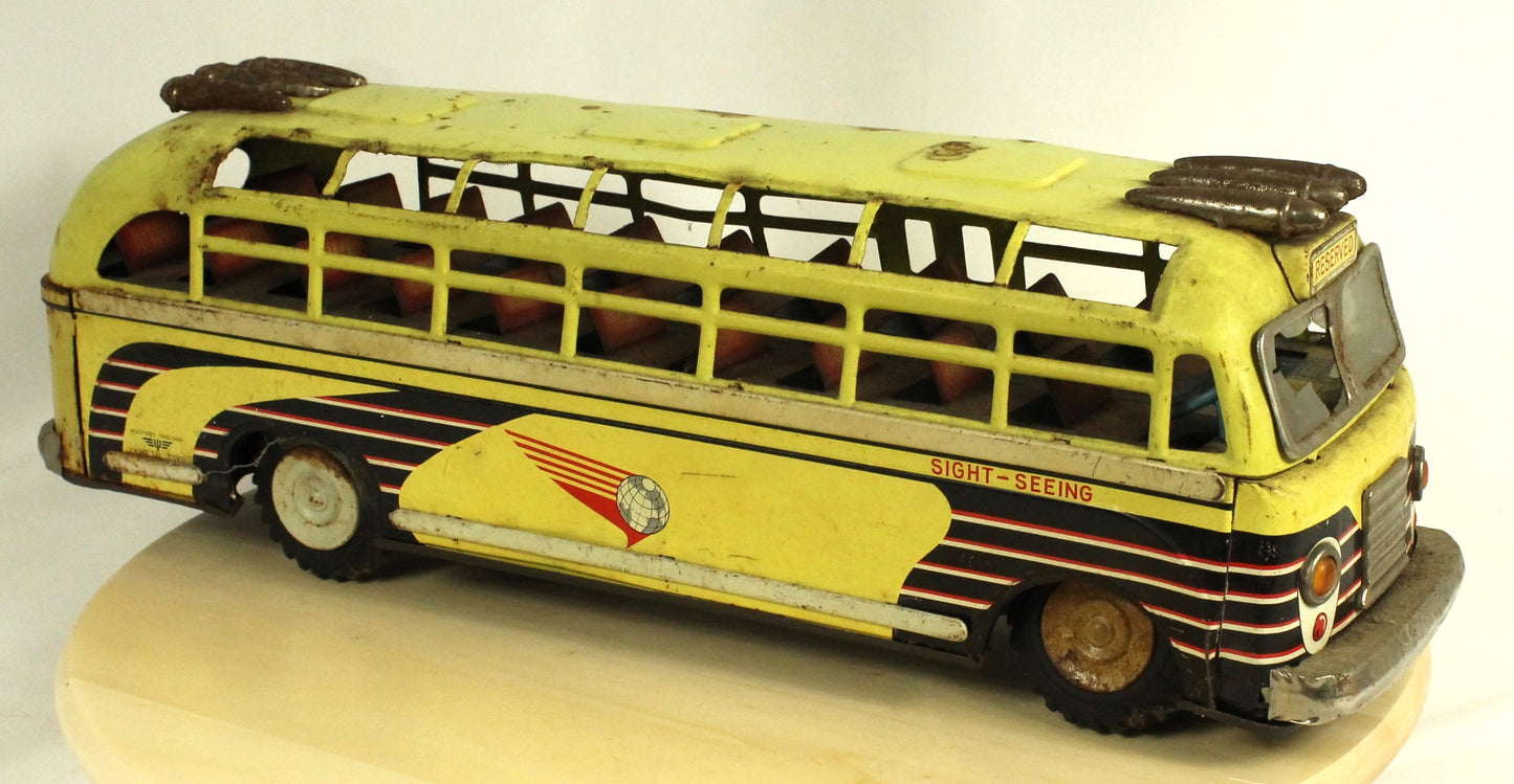 Vintage Tin Sight-Seeing Tour Bus Toy