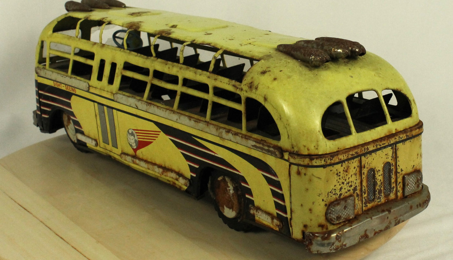 Vintage Tin Sight-Seeing Tour Bus Toy