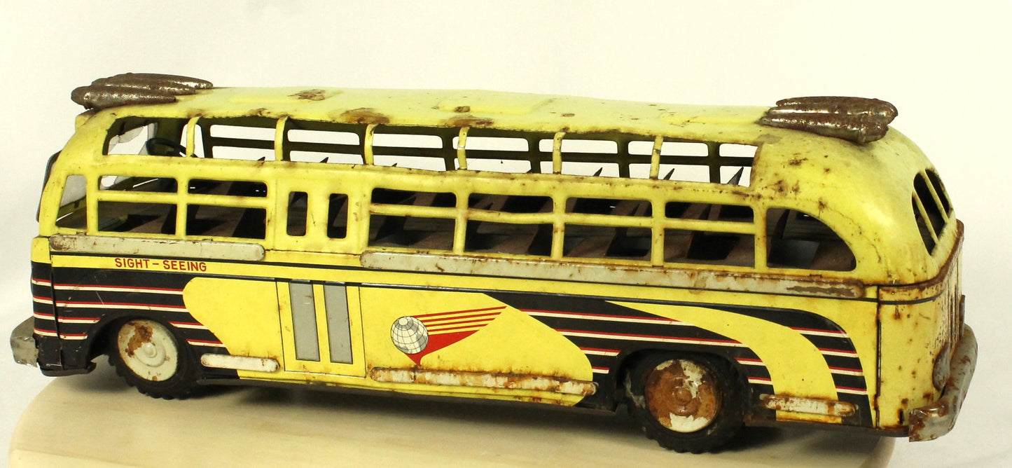 Vintage Tin Sight-Seeing Tour Bus Toy