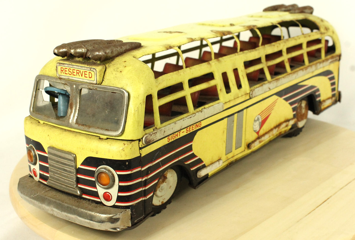 Vintage Tin Sight-Seeing Tour Bus Toy